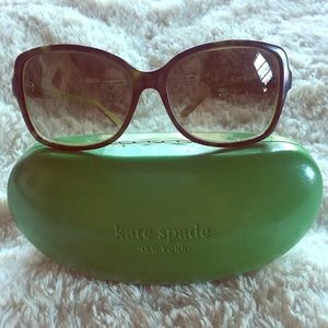 KATE SPADE TORTOISE AND GREEN SUNGLASSES